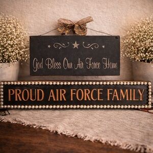 Rustic‎ Air Force Home Decor Wood Signs Set 2